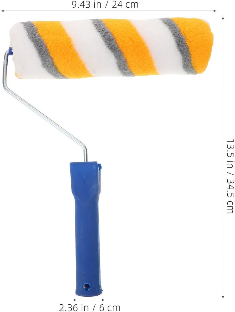 VILLCASE 9-inch Paint Roller Brush Fine Fiber Wall Paint Roller with Cotton Thread Cover Yellow-Grey Polyester Fabric Suitable for Interior Walls and Ceilings - Image 2