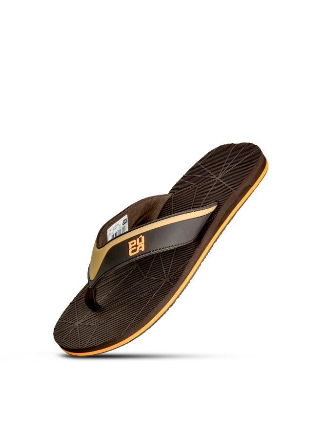 Puca Men's Slippers for Comfortable walk Slippers for men Soft and light weight Slippers Net Brown - Image 1
