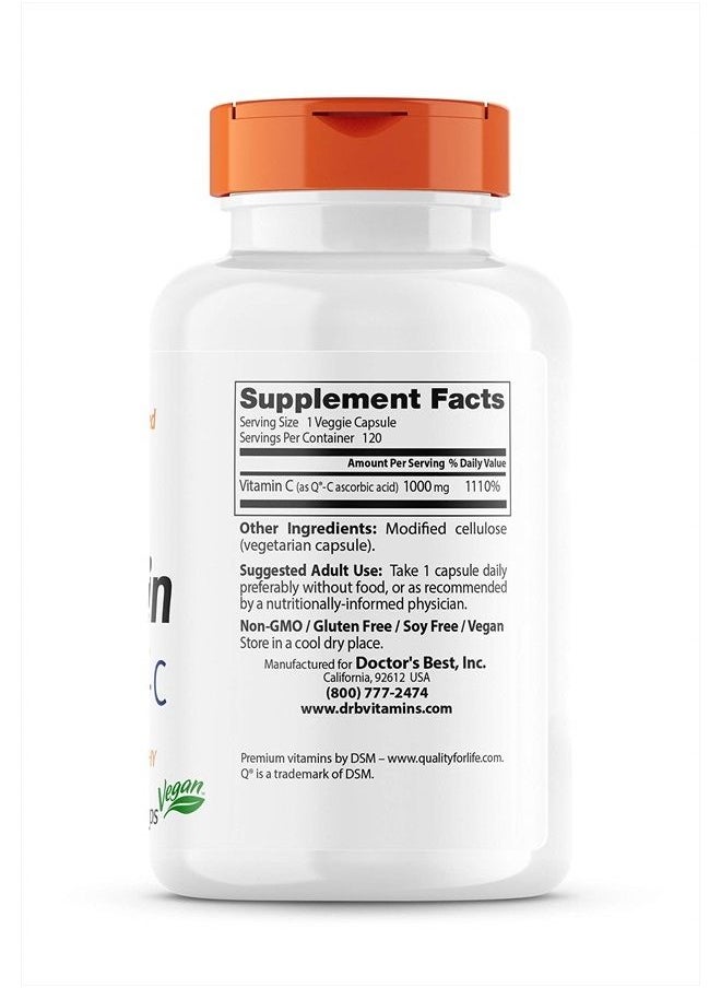 Doctor's BEST - Doctor's Best Vitamin C with Quali-C 1000 Milligrams 120 Veg Capsules - Image 1