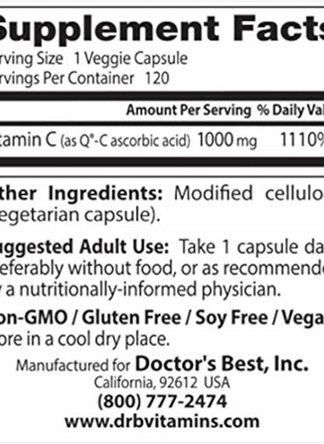 Doctor's BEST - Doctor's Best Vitamin C with Quali-C 1000 Milligrams 120 Veg Capsules - Image 1