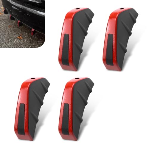 Opuweiy 4 PCS Universal Car Bumper Lip Spoiler Kit Exterior Auto Mods Accessories with AntiScratch Design Suitable for Most Vehicles Red - Image 1