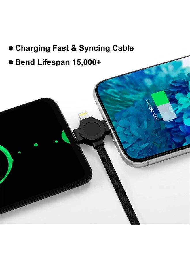 ASICEN - Multi Charging Cable 3.3ft 2Pack Retractable Multi Fast Charging Cord 3 in 1 Multi USB Cable with Lightning/Micro USB/Type C Sync Charger Cable for iPhone,iPad,Samsung Galaxy,LG,PS,Tablets and More - Image 1