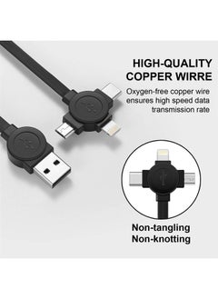 ASICEN Multi Charging Cable 3.3ft 2Pack Retractable Multi Fast Charging Cord 3 in 1 Multi USB Cable with Lightning/Micro USB/Type C Sync Charger Cable for iPhone,iPad,Samsung Galaxy,LG,PS,Tablets and More  - Image 5