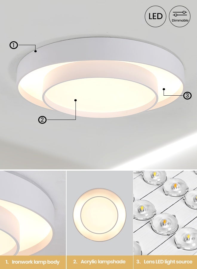 YATAI LIGHTING Modern Round LED Ceiling Light, 90W Remote-Controlled Dimmable Fixture, 3000K-6000K Adjustable Colors, Minimalist Flush Mount for Bedroom, Dining Room & Living Areas,80cm - Image 4