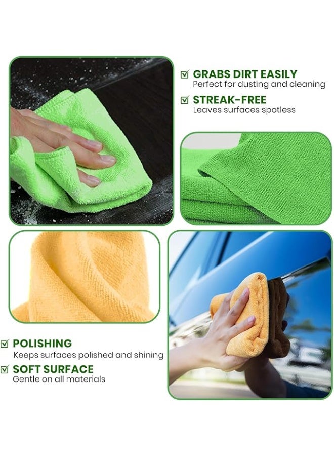 HAMBROZ Microfiber Cleaning Cloth Multi Purposes Kitchen Towel Set Super Absorbent Reusable Cleaning Towels Kitchen Lint Free Cloth Dusters (30x30cm) (Pack of 10) - Image 4