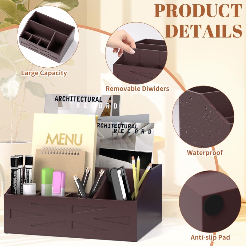 BELO VALE Large Mail Organizer Countertop,Farmhouse Desk and Kitchen Countertop Storage, Letter Sorter, Desk Mail Organizer and Bill Organizer, Desktop File and Paper Holder - Image 3
