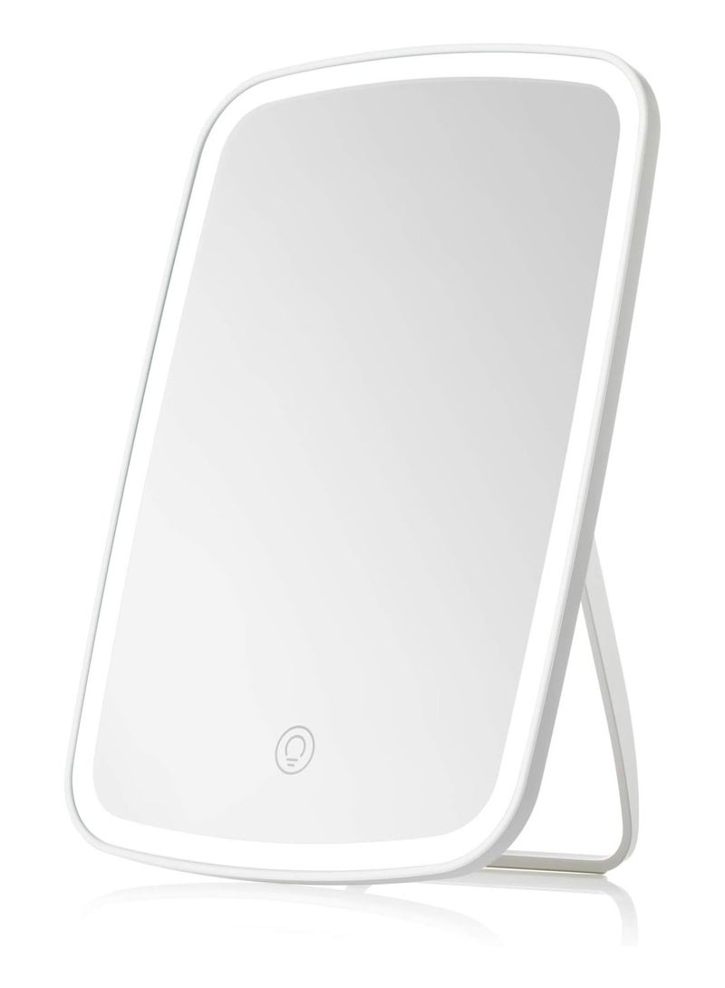 SNW Vanity Mirror Touch Screen Lighted up Travel Mirror with LED Brightness Adjustable Portable USB Rechargeable  - Image 1