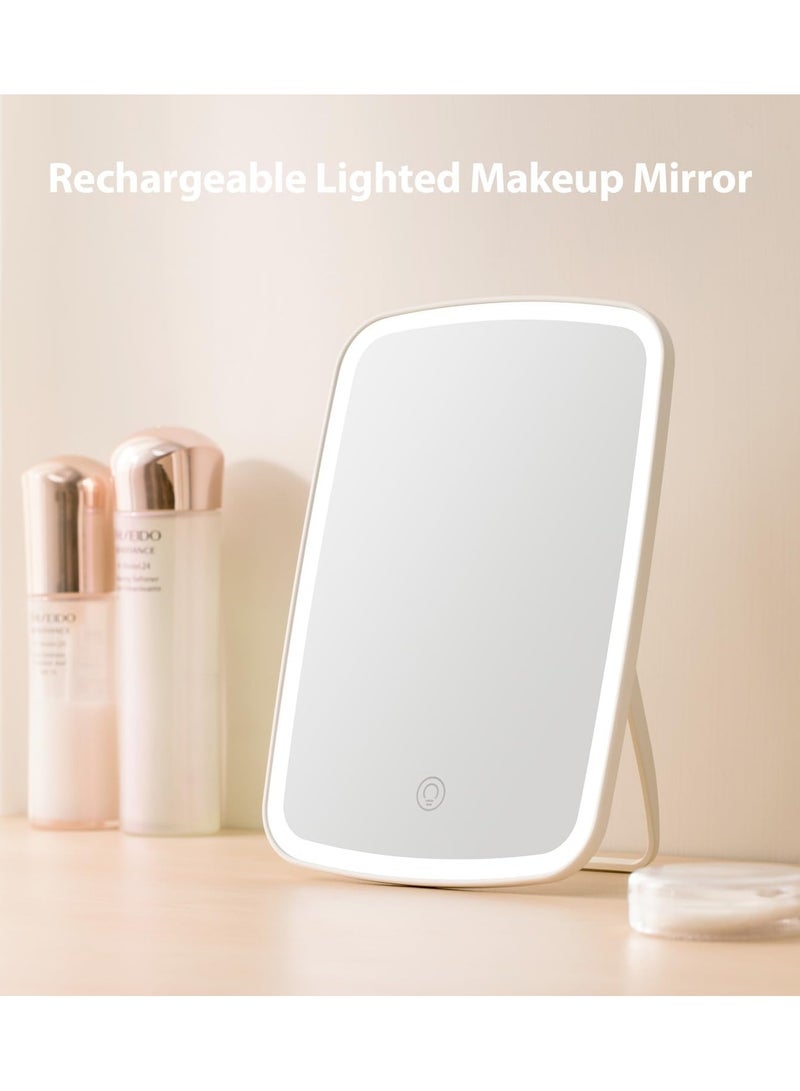SNW Vanity Mirror Touch Screen Lighted up Travel Mirror with LED Brightness Adjustable Portable USB Rechargeable  - Image 2
