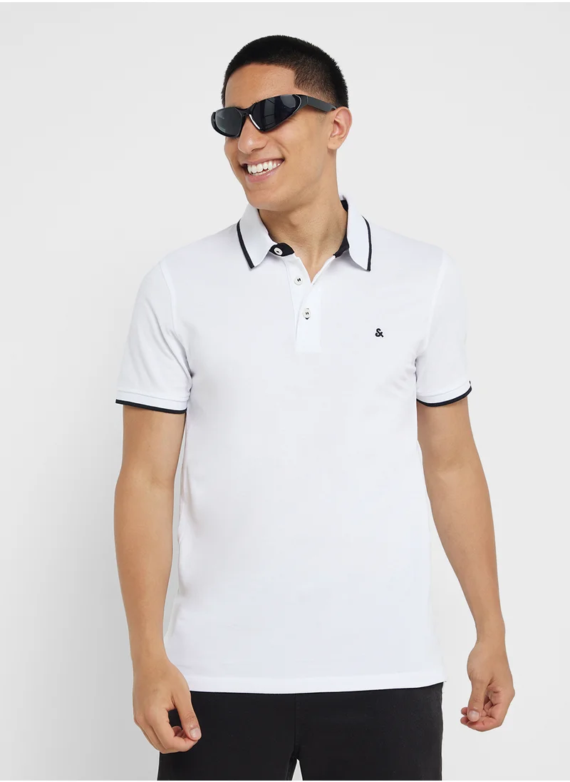 JACK & JONES Jjepaulos Logo Print Polo Shirt