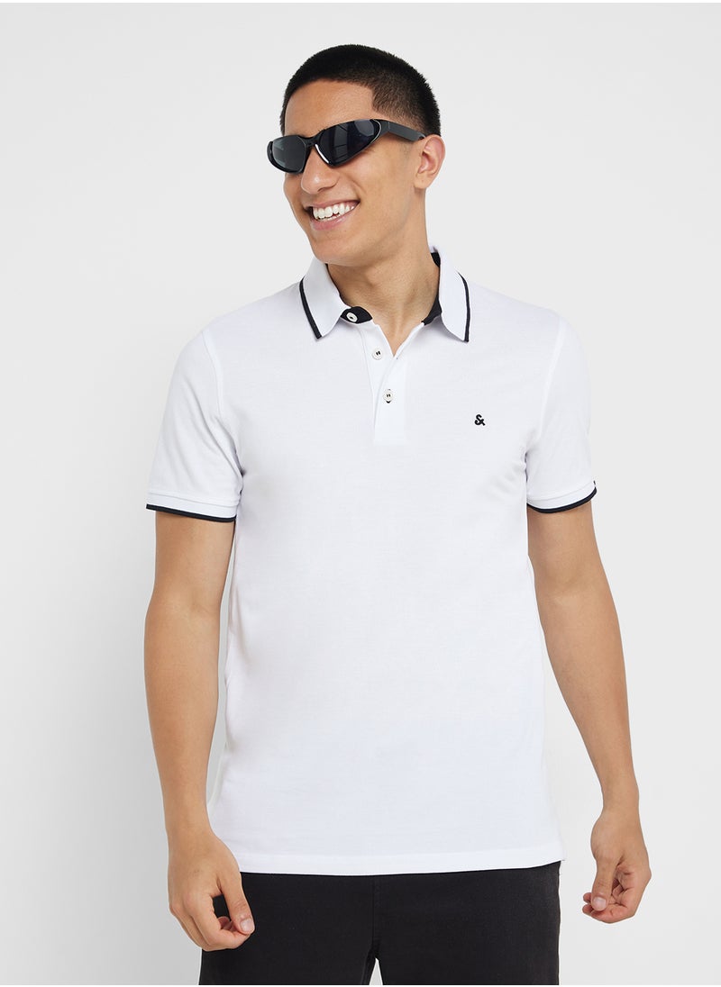 JACK & JONES Jjepaulos Logo Print Polo Shirt  - Image 1