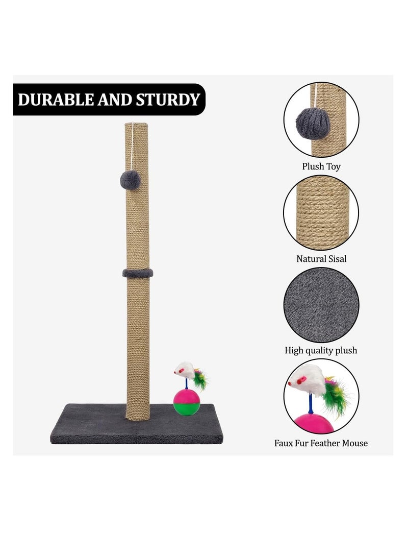 NNC PETS Cat tree with Scratching post, Hanging ball, and Stable base, 75 cm Cat climbing frame, Indoor cat activity center with Scratch-resistant, Easy to assemble and Ideal for kittens and cats, (Grey) - Image 3