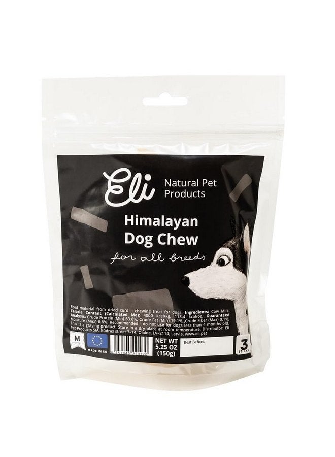 Eli Himalayan Dog Chew Size M, 3 Pieces, 100% Natural, Long Lasting, Gluten Free, Healthy & Safe Dog Treats, Lactose & Grain Free, Protein Rich, Dogs from 11 to 22 Lbs, Dental Treat - Image 3