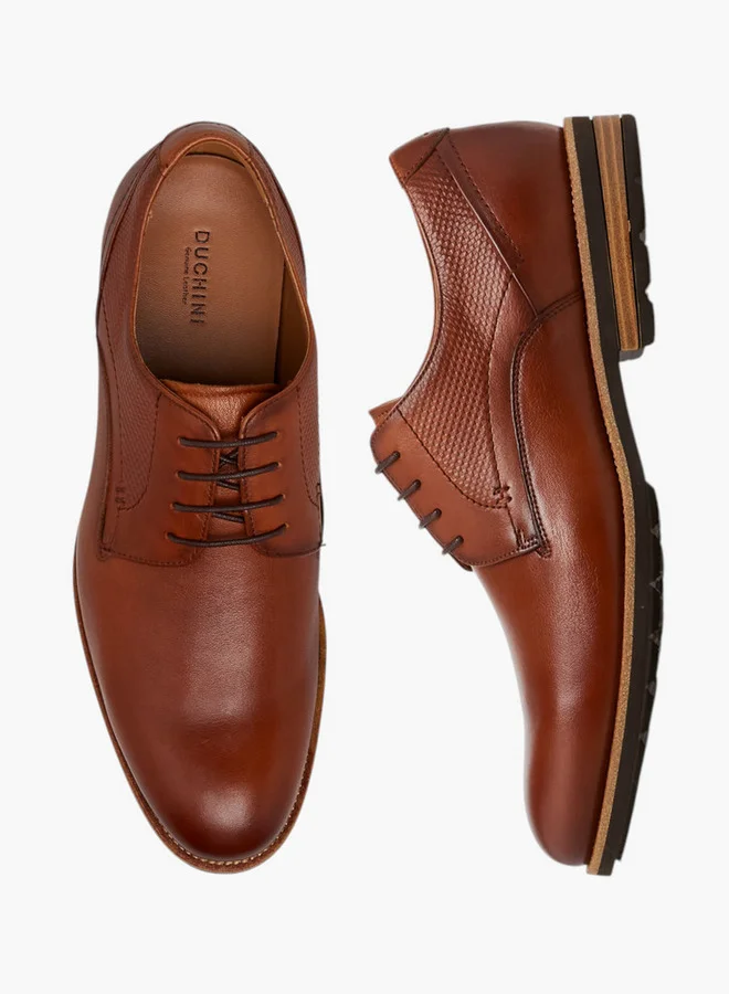 دوتشيني Men's Leather Lace-Up Derby Shoes