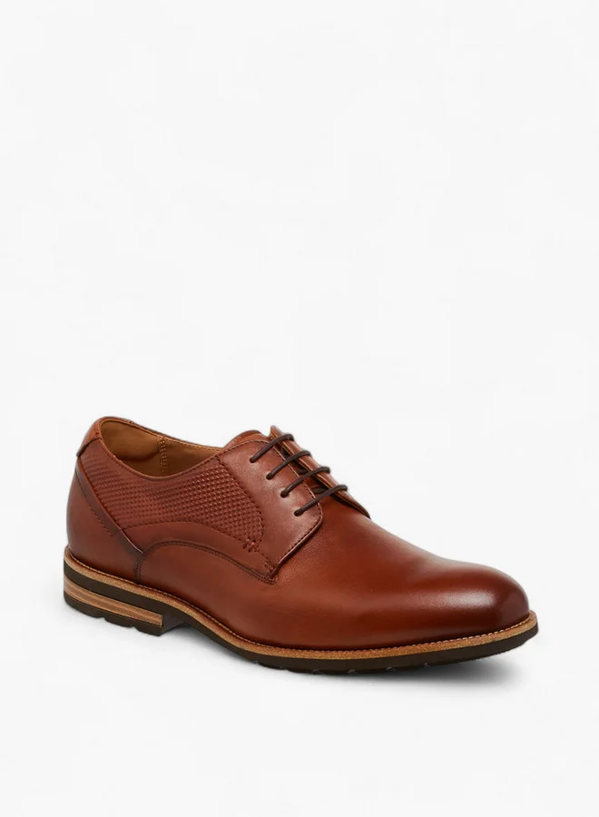 دوتشيني Men's Leather Lace-Up Derby Shoes