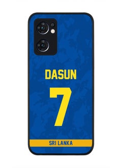 Rugged Black Edge Case for Oppo Reno7 5G , Slim fit Soft Case Flexible Rubber Edges Thin Cover - Player Name - Dasun Shanaka, Jersey Number- 7