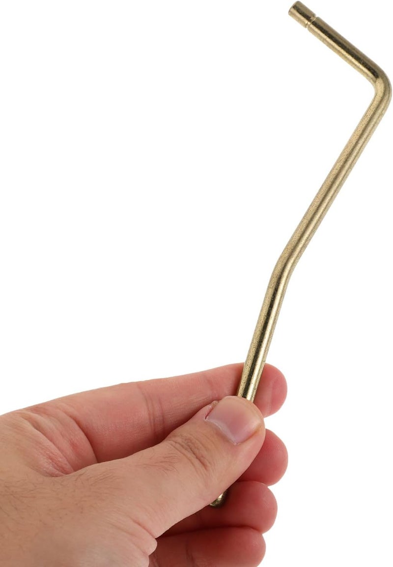 Ipetboom 6mm Double Tremolo Arm Whammy Bar Replacement for Electric Guitar Tremolo System Metal Guitar Arm with Plug-in Style Yellow Metal Finish - Image 3
