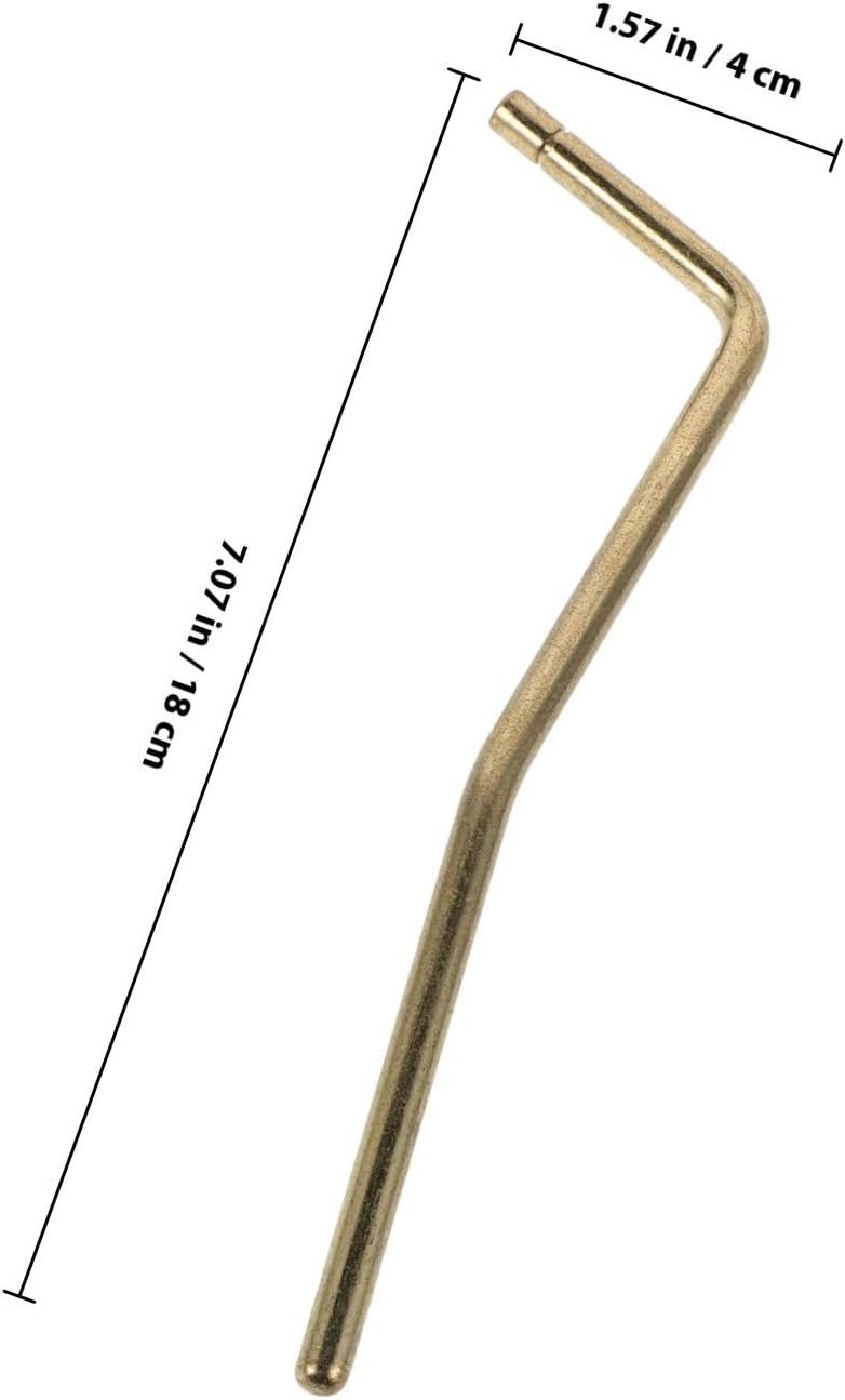 Ipetboom 6mm Double Tremolo Arm Whammy Bar Replacement for Electric Guitar Tremolo System Metal Guitar Arm with Plug-in Style Yellow Metal Finish - Image 2