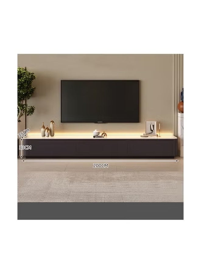 كيكي غرفة معيشة حديثة خزانة تلفزيون فاخرة جديدة بلون الجوز مع أربعة أدراج مزيج ضوء فاخر بسيط صخري 200 سم - Image 2