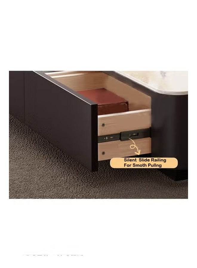 كيكي غرفة معيشة حديثة خزانة تلفزيون فاخرة جديدة بلون الجوز مع أربعة أدراج مزيج ضوء فاخر بسيط صخري 200 سم - Image 3