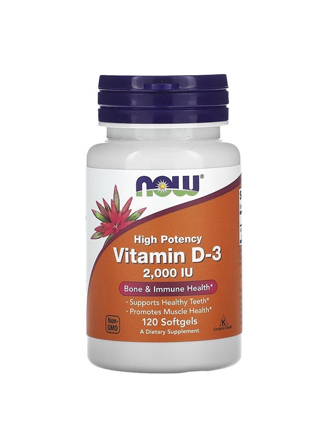 Now Vitamin D-3 ,2000 IU - Softgel 120s - Image 2
