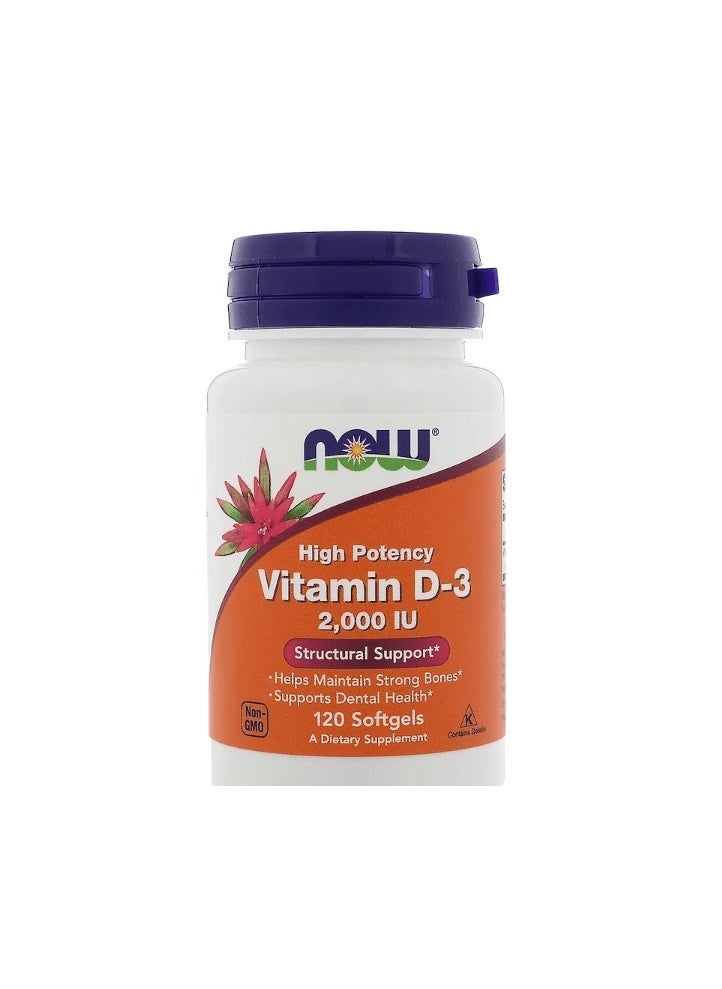 Now Vitamin D-3 ,2000 IU - Softgel 120s - Image 1
