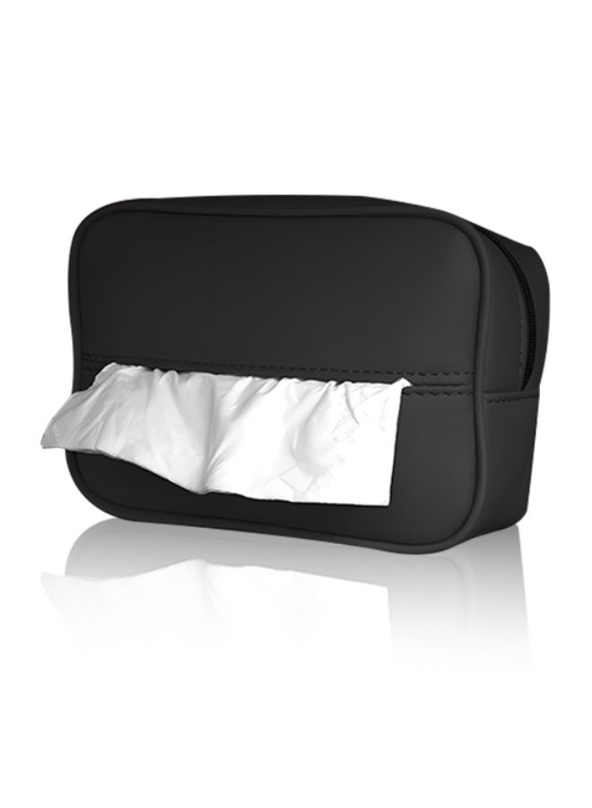 Generic Leather Car Tissue Holder with Adjustable Buckle & Large Capacity, Waterproof Non-Slip Car Tissue Organizer and Storage Bag  - Image 1