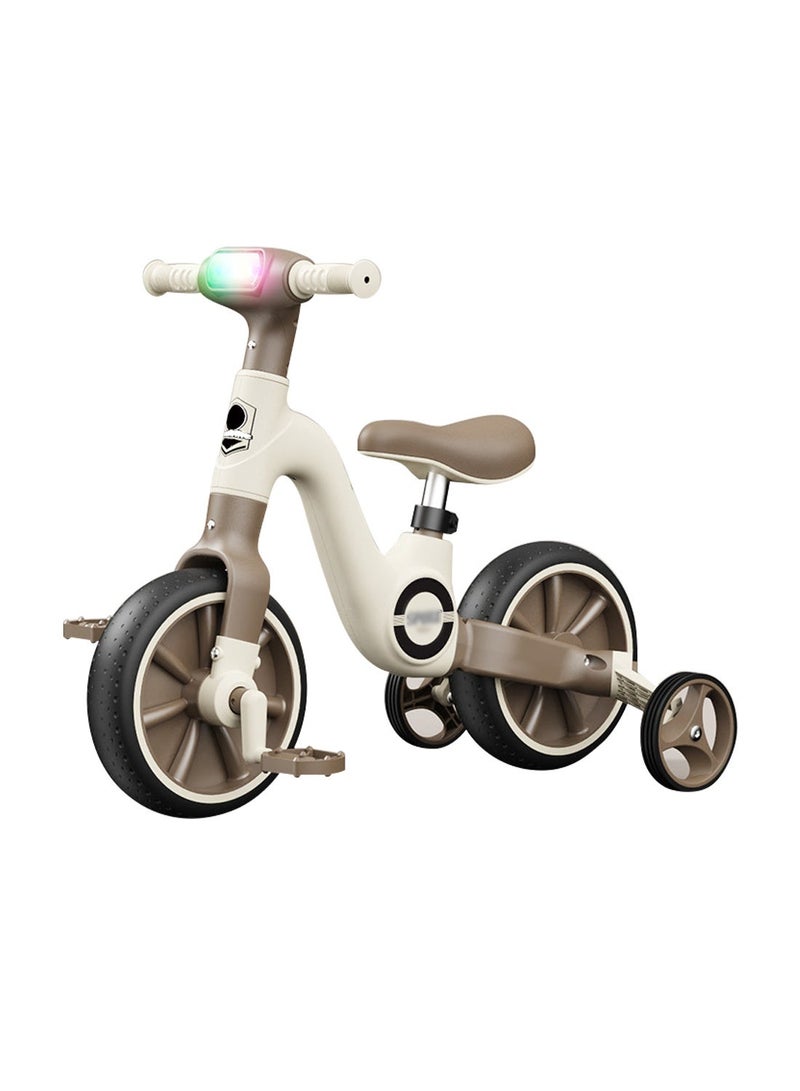 ما بيبي دراجة ثلاثية العجلات للأطفال 2 في 1 مزودة بأضواء وموسيقى، مناسبة للأولاد والبنات من عمر 1 إلى 6 سنوات، سكوتر للأطفال/سيارة توازن، دراجة بدون دواسات، متعددة الوظائف، دراجة توازن يدوية ثلاثية العجلات - Image 1