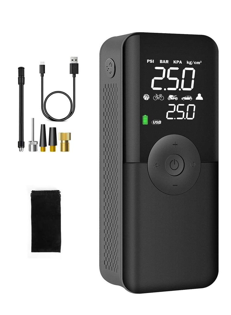 SYOSI Portable Air Compressor Tire Inflator with LCD Dual Screen, 150 PSI Cordless Pump 6000mAh Rechargeable Battery for Cars, Bikes, Motorcycles, Balls, Not Suitable Trucks - Image 1