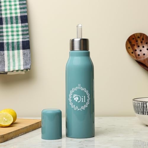 anantam homes Stainless Steel Oil Dispenser 750 ML Bottle Leakproof | Oil Nozzle Dropper | Cooking Oil Bottle For Home, Kitchen, Cooking, Café, Restaurant (Moss Green) - Image 4