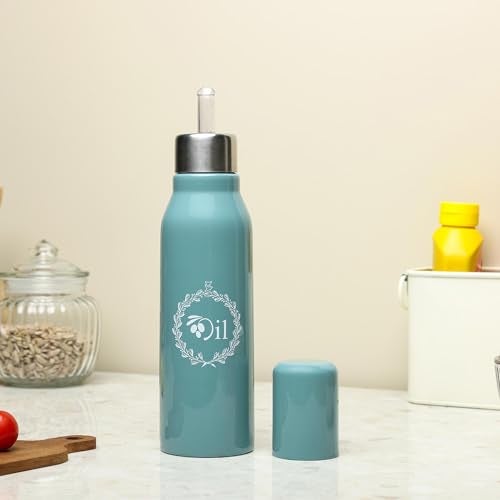 anantam homes Stainless Steel Oil Dispenser 750 ML Bottle Leakproof | Oil Nozzle Dropper | Cooking Oil Bottle For Home, Kitchen, Cooking, Café, Restaurant (Moss Green) - Image 5