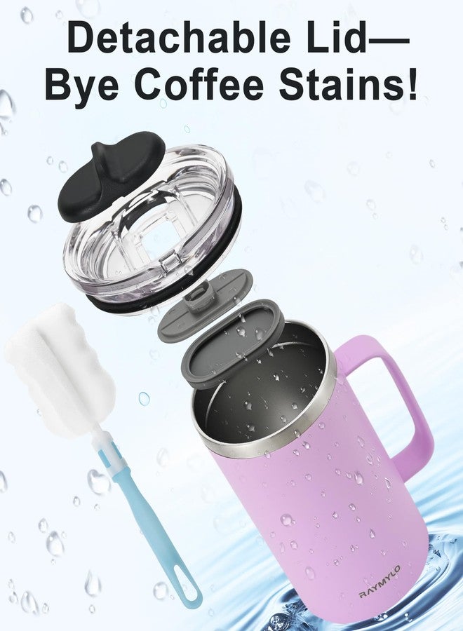 RAYMYLO Insulated Coffee Mug 24 oz, Double Wall Stainless Steel Coffee Mug with Lids, Leak-Proof & Detachable Slider Lid for Thorough Clean, Keeps Coffee Cold for 9 Hrs, Suitable for Camp Home Office - Image 5