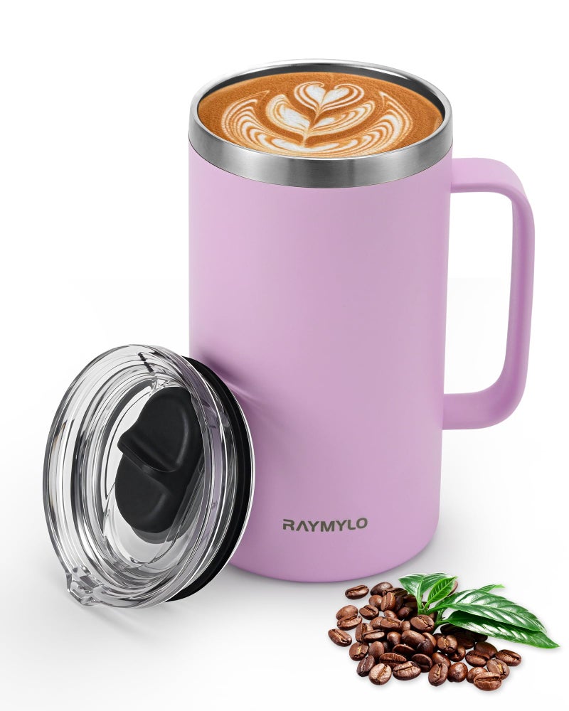 RAYMYLO Insulated Coffee Mug 24 oz, Double Wall Stainless Steel Coffee Mug with Lids, Leak-Proof & Detachable Slider Lid for Thorough Clean, Keeps Coffee Cold for 9 Hrs, Suitable for Camp Home Office - Image 1