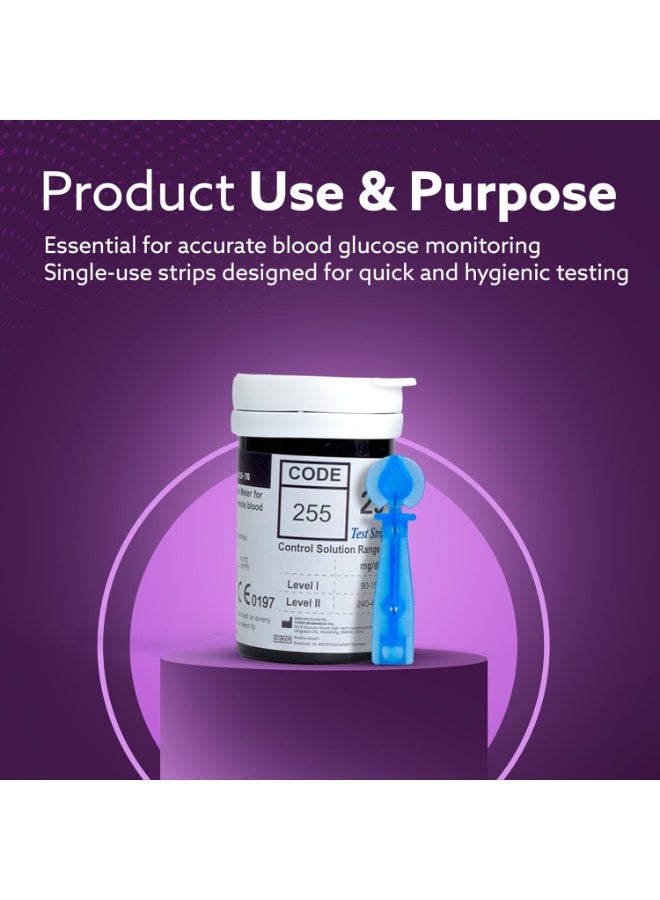 AGARO Blood Glucose Test Strips & Lancets, 50pcs each, Instant Blood Sugar Test at Home, Glucometer Machine, Blood Glucose Monitoring Device, Fast Blood Sugar Testing, Simple & Accurate - Image 4