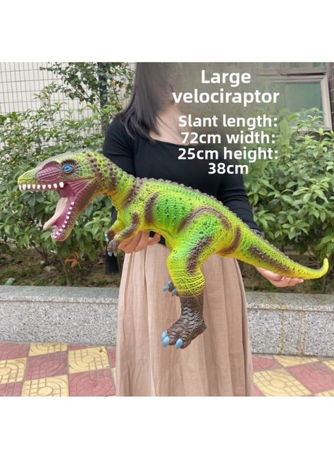 Children's Dinosaur Toy Soft Rubber Simulation Large Sound Tyrannosaurus Triceratops Pterosaurus Animal Model Stall Wholesale-Color:Large Raptor