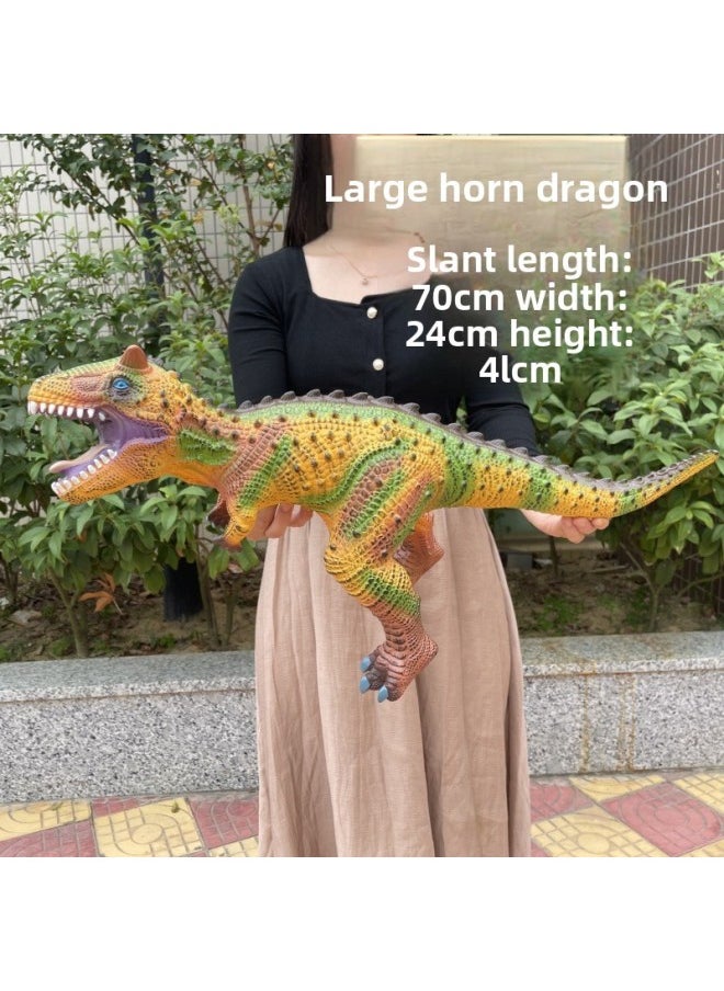 null - Children's Dinosaur Toy Soft Rubber Simulation Large Sound Tyrannosaurus Triceratops Pterosaurus Animal Model Stall Wholesale-Color:Large Raptor - Image 1