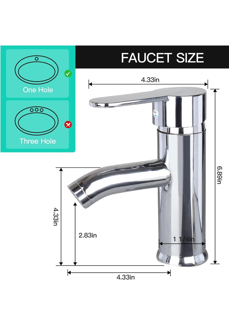 WENTCCION Modern Bathroom Faucet Brushed Nickel Bathroom Sink Single Hole Bathroom Upgraded Version Vanity Faucet - Image 4