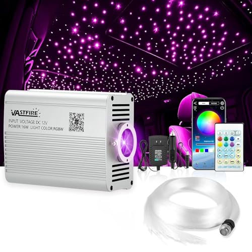 VASTFIRE Starlight Headliner Kit 800pcs 002in 98ft Fiber Optic Star Lights for Car with 16W RGBW Twinkle Music Sync APPRemote Control for Car RoofBedroom Ceiling - Image 1