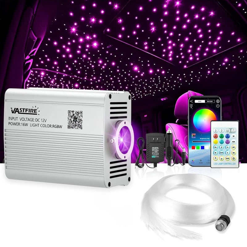 VASTFIRE Starlight Headliner Kit 800pcs 002in 98ft Fiber Optic Star Lights for Car with 16W RGBW Twinkle Music Sync APPRemote Control for Car RoofBedroom Ceiling - Image 2