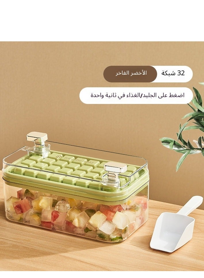 صينية ثلج بسعة 32 مكعب - إخراج سهل بالضغط، مثالية للعائلات والقهوة العربية، قالب ثلج قابل للترتيب وخالٍ من مادة BPA  - Image 1