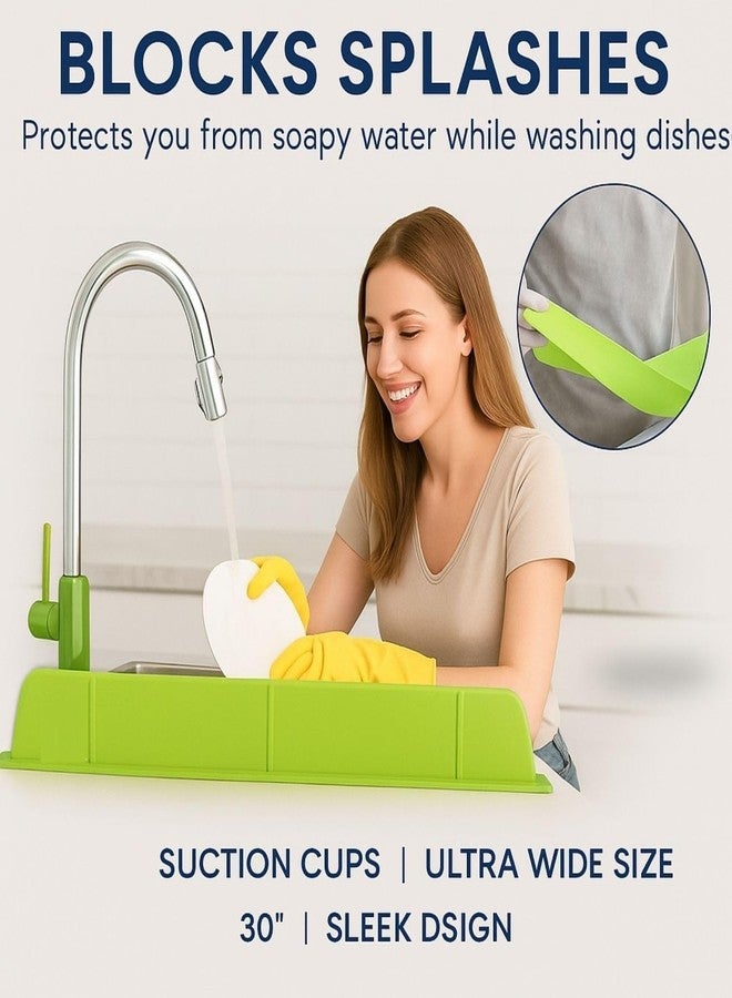 MITNIK 2PCS Silicone Sink Splash Guard with Suction Cups, Flexible Anti-Splash Baffle & Countertop Water Blocker for Kitchen and Bathroom Sinks (Multicolor) - Image 4