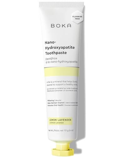 BOKA Boka Fluoride Free Toothpaste Nano Hydroxyapatite Helps Remineralize Appropriate for Sensitive Teeth Whitening for Adult Kids Oral Care Lemon Lavender Flavor 4 Fl Oz 1Pk US Manufactured