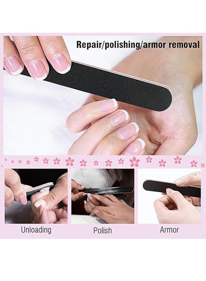 مبردات أظافر (عبوة من 10 قطع)، مبردات أظافر للأظافر الأكريليكية والأظافر الطبيعية، مبرد أظافر احترافي مزدوج الجوانب بحبيبات 100/180، قابل لإعادة الاستخدام وقابل للغسل، مربع فني للأظافر باللون الأسود - Image 2