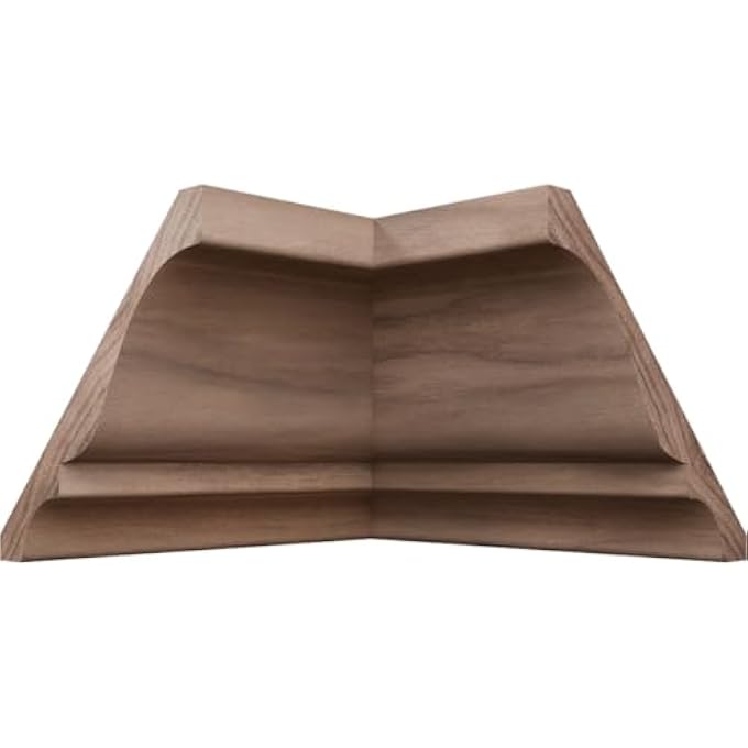 3 3/4"P X 3 11/16"H WM45 AMERICRAFT SOLID HARDWOOD STAIN GRADE TRIMPRO CROWN MOULDING INSIDE CORNER, WALNUT (MATCHES MOULDING MLDW01X05WM45WA) - Image 1