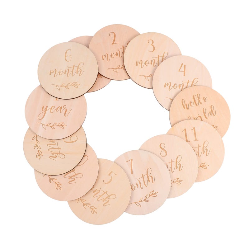 13Pcs Natural Monthly Milestone Cards For Newborn Photography Props And Decor - Image 2