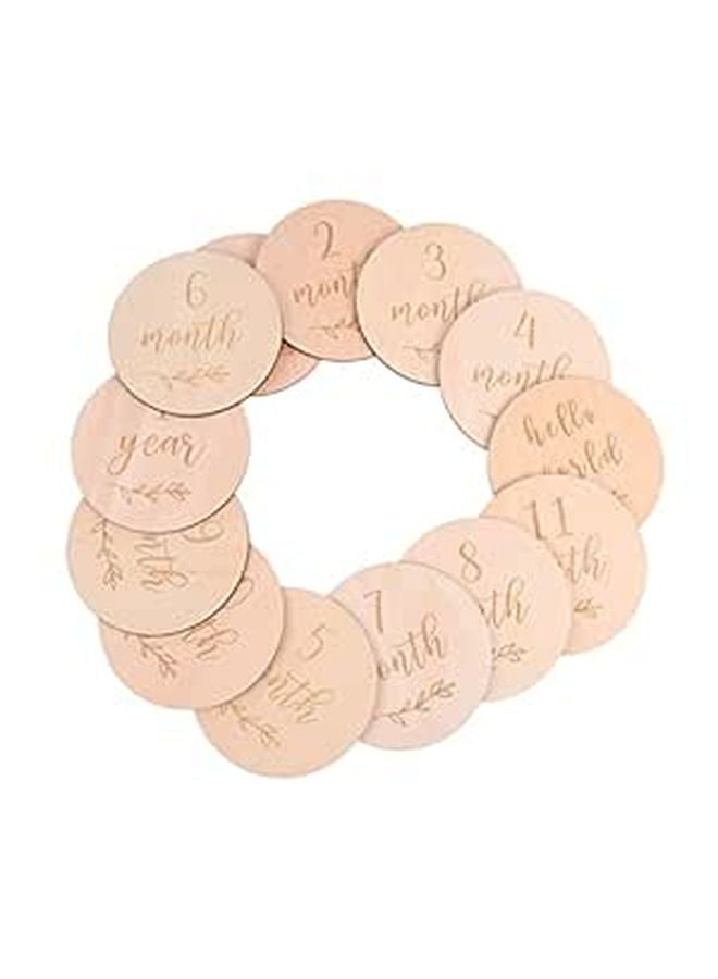 13Pcs Natural Monthly Milestone Cards For Newborn Photography Props And Decor - Image 1