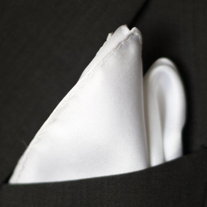 Royal Silk Fine White Silk Twill Pocket Square 100% Silk - Full-Sized 17"x17" - Image 5