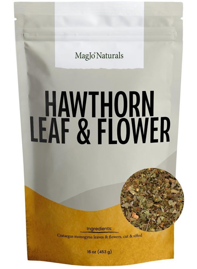 MagJo Naturals, Hawthorn Leaf and Flower (1 Pound), Wild-Crafted, Cut and Sifted, Dried Loose Leaf, Makes crisp cup of Hawthorn Tea, Hawthorn Leaves and Herb, Leaves Herbal Tea (Crataegus) - Image 1