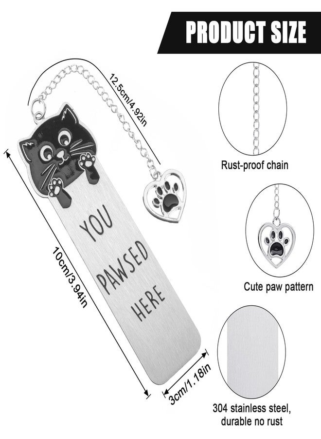 Tyqour Black Cat Bookmarks for Reading with Chain, Funny Cat Book Marks for Women, Cute Birthday Gift for Book Lovers Bookish - Image 2