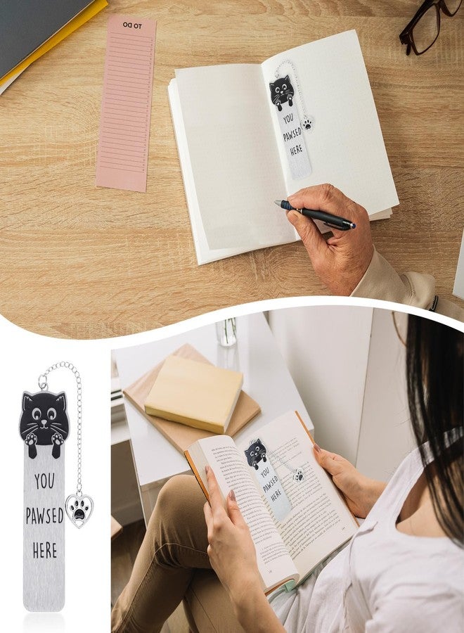 Tyqour Black Cat Bookmarks for Reading with Chain, Funny Cat Book Marks for Women, Cute Birthday Gift for Book Lovers Bookish - Image 4