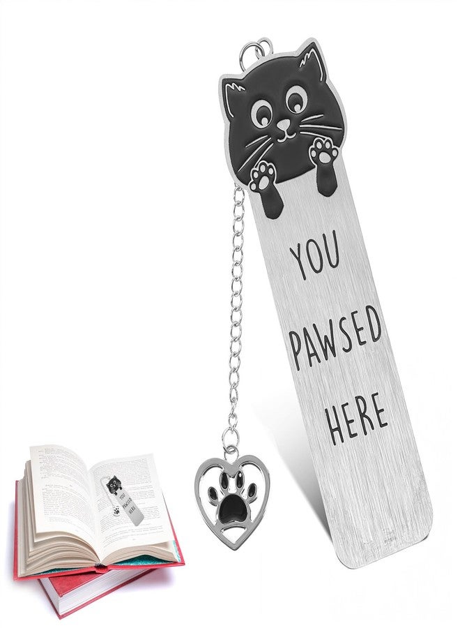 Tyqour Black Cat Bookmarks for Reading with Chain, Funny Cat Book Marks for Women, Cute Birthday Gift for Book Lovers Bookish - Image 1